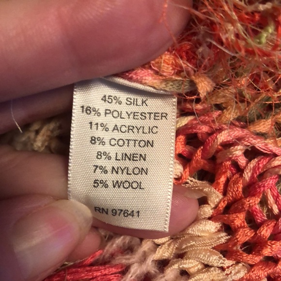 Beautiful Silk Designer Sweater by J. Jill Hand Knit Size XL - Picture 9 of 10